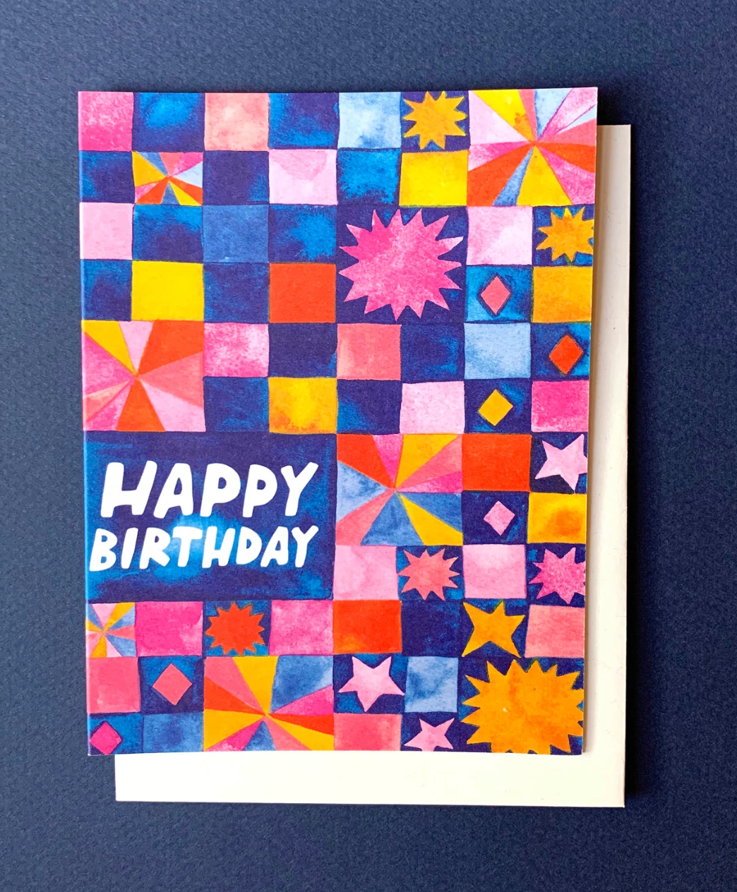 Happy Birthday Quilt Risograph Card