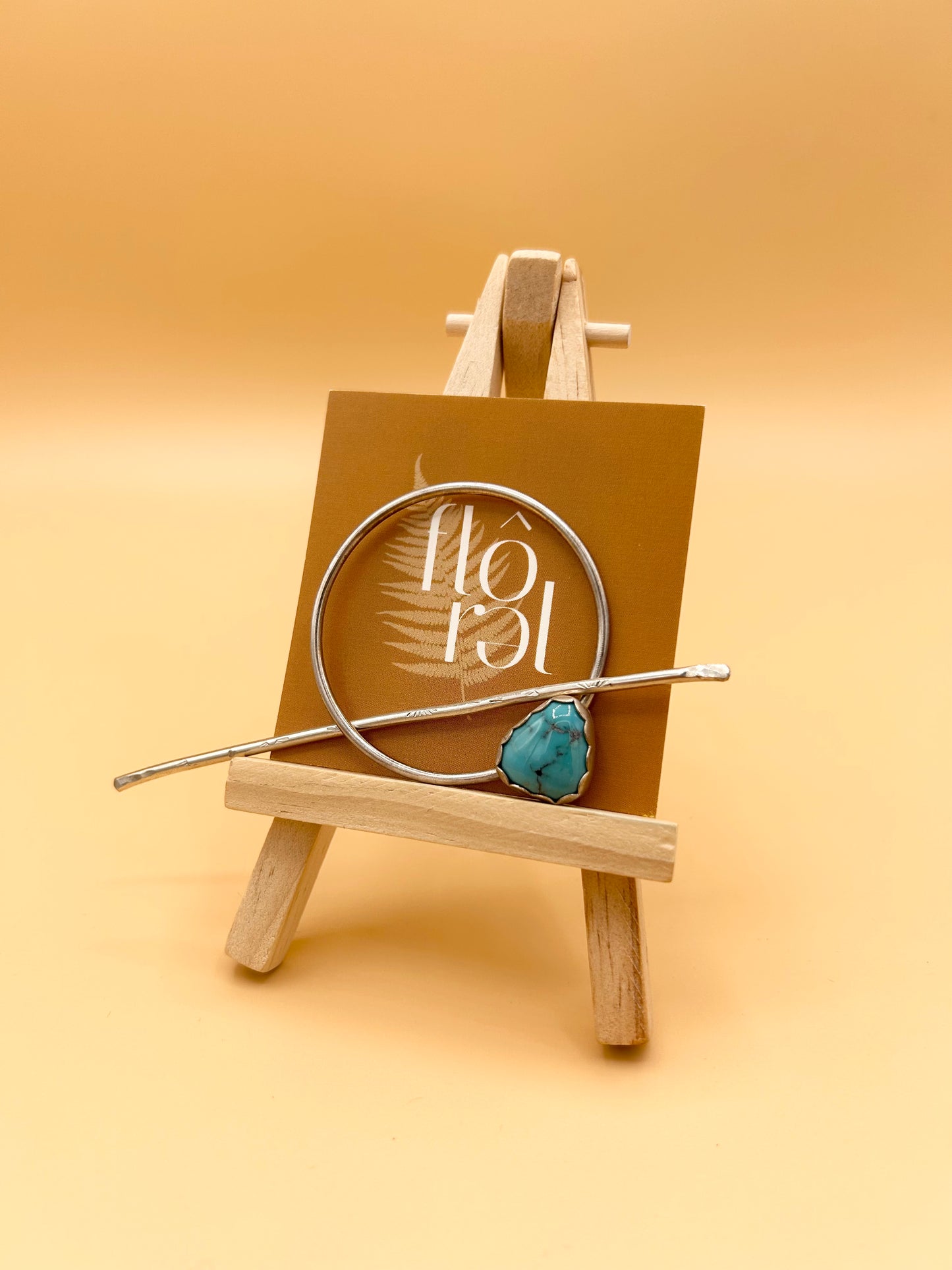 Turquoise and Sterling Silver Hairpin