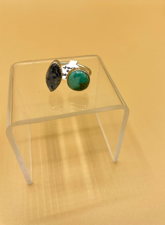 Moonstone & Turquoise Ring, Size 8.5