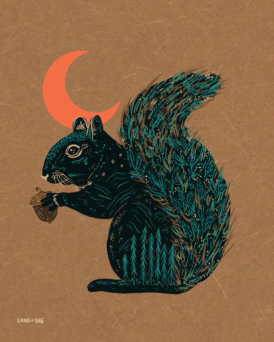 "Winter Squirrel" 8x10 Illustration Print
